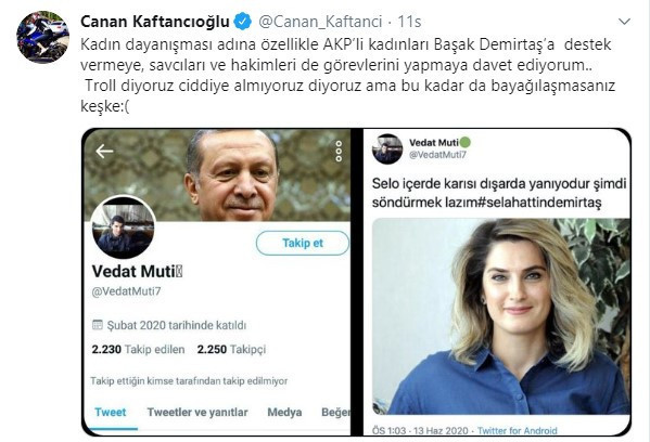 Tehdit edilen Başak Demirtaş'a sosyal medyada büyük destek - Resim : 2