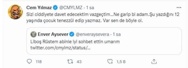 Cem Yılmaz ve Enver Aysever arasında 'Liboş Rüstem abi' polemiği - Resim : 3
