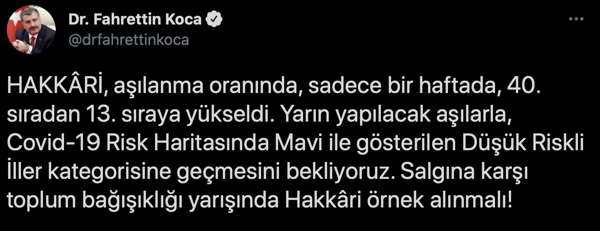 Fahrettin Koca Hakkari'yi örnek gösterdi - Resim : 1