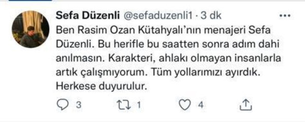 Rasim Ozan Kütahyalı'nın menajeri: Bu herifle adım anılmasın - Resim : 1