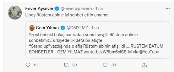 Cem Yılmaz ve Enver Aysever arasında 'Liboş Rüstem abi' polemiği - Resim : 2