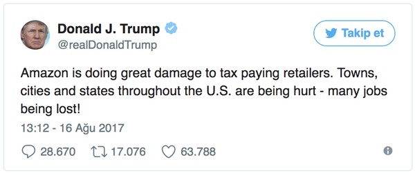 Trump'ın tweet'i 6 milyar dolara mal oldu - Resim : 1