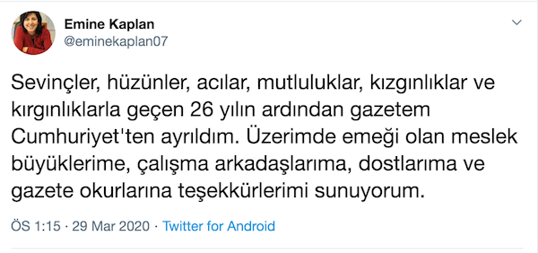 '26 yılın ardından gazetem Cumhuriyet'ten ayrıldım' - Resim : 1