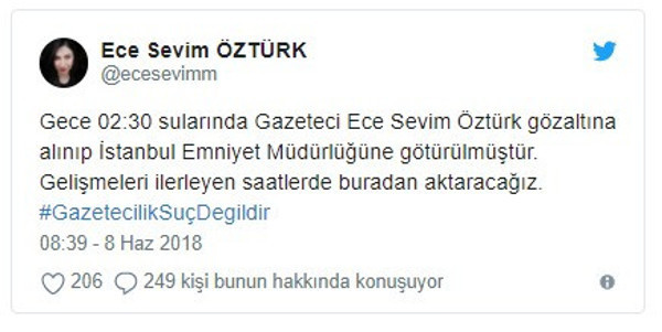 Gazeteci Ece Sevim Öztürk gözaltına alındı - Resim : 1