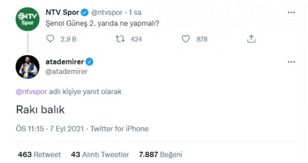 Ata Demirer'den Şenol Güneş'e taktik önerisi: Rakı-balık - Resim : 1