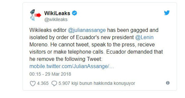 WikiLeaks'in kurucusu Assange'ın dünyayla iletişimi kesildi - Resim : 1