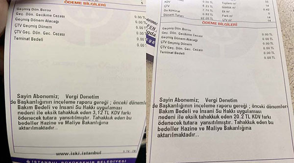 İBB'nin ücretsiz verdiği suya bakanlık KDV almaya başladı - Resim : 1
