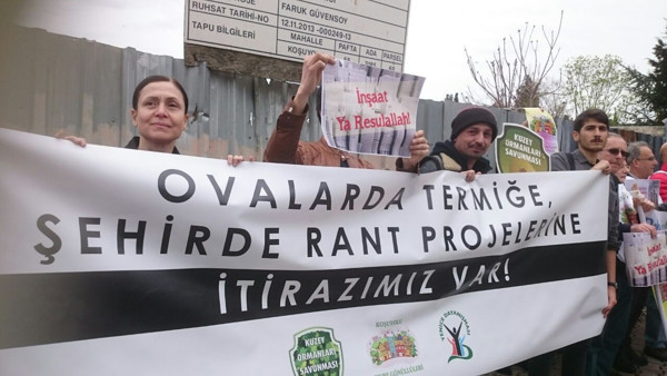 Yaşam savunucuları Taşyapı önünde: Gökdelen istemiyoruz - Resim : 1
