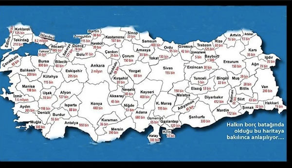 CHP’li Tekin, Türkiye’nin icra haritası paylaştı: Son bir yılda yüzde 30 arttı - Resim : 1