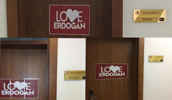 Tanal: AKP'li milletvekilleri odalarının dış kapısına 'Love Erdoğan' logosu astı, bunlar toplatılmıyor - Resim : 1