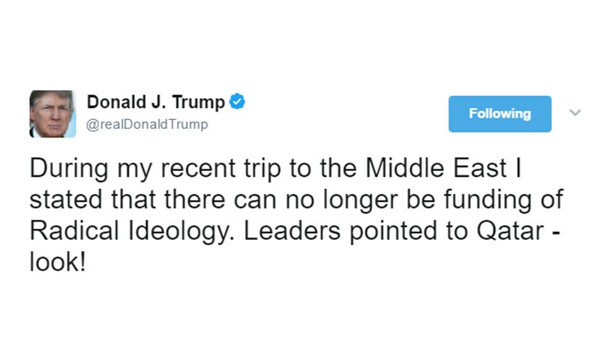 Katar krizine ilişkin Trump'tan ilk açıklama - Resim : 1
