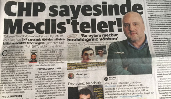 Yeni Şafak, Ahmet Şık ve Barış Atay’ı hedef gösterdi - Resim : 1