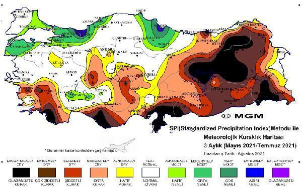 Meteoroloji'den korkutan harita: 'Olağanüstü şiddetli kuraklık' yaşanıyor - Resim : 1