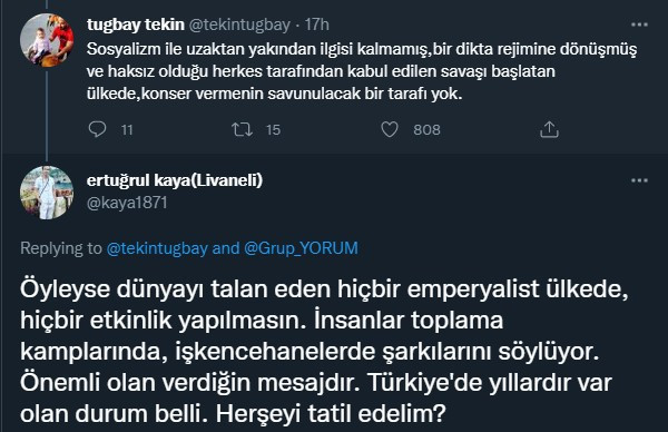 Grup Yorum 'Sosyalizmin anavatanı' diyerek Moskova konserini paylaştı, Twitter ikiye bölündü - Resim : 2