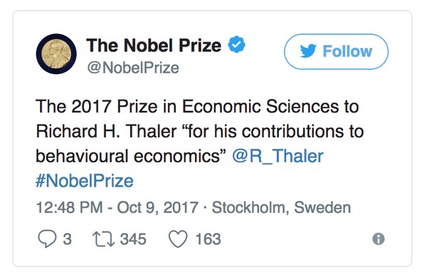 Nobel Ekonomi Ödülü Thaler'ın oldu - Resim : 1