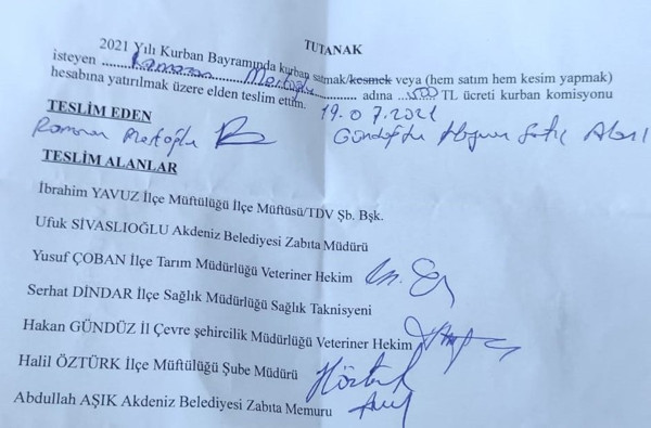Mersin'de, hayvan pazarlarındaki satıcılara 500 TL'lik 'zoraki bağış' makbuzu - Resim : 1