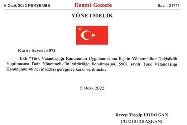Türkiye vatandaşlığına kabul şartlarında yapılan değişiklik Resmi Gazete'de - Resim : 1