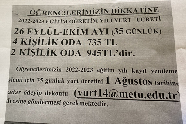 ODTÜ yurtlarına yüzde 100'e varan zam yapıldı - Resim : 1