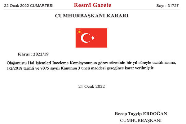 OHAL İşlemleri İnceleme Komisyonu’n görev süresi uzatıldı - Resim : 1