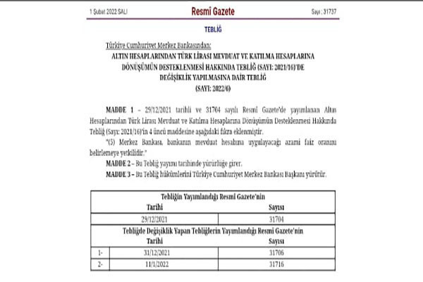 TL dönüşüm hesaplarında Merkez Bankası'na faiz yetkisi - Resim : 1