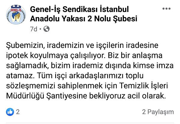 Maltepe Belediyesi işçisi grev oylamasındayken, Genel-İş Merkezi yine imzayı attı - Resim : 2