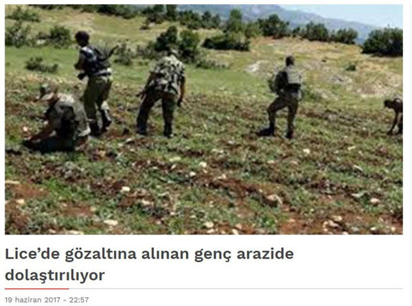 Askerlerce kelepçeli dolaştırılan genç arazide yaralı bulundu - Resim : 1