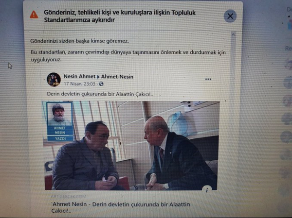 Facebook, Alaattin Çakıcı'yla Devlet Bahçeli'yi tehlikeli buldu - Resim : 1