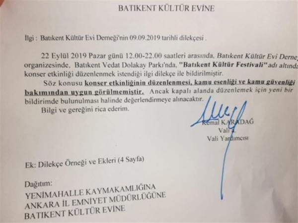 Valilik, Sabahat Akkiraz konserini iptal etti - Resim : 1