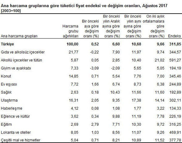 Ağustosta enflasyon yeniden çift hanede - Resim : 2