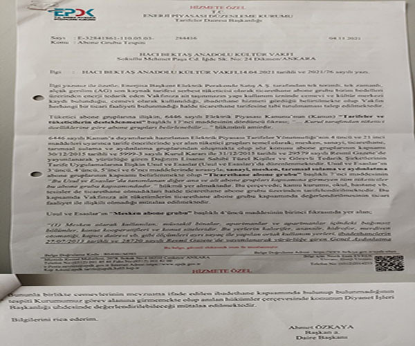 Cemevine 11 bin liralık elektrik faturası: EPDK, Diyanet'e yönlendirdi - Resim : 1