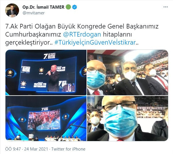 Salgın tedbirlerinin hiçe sayıldığı kongreye katılan AKP'li vekil Corona'ya yakalandı - Resim : 1