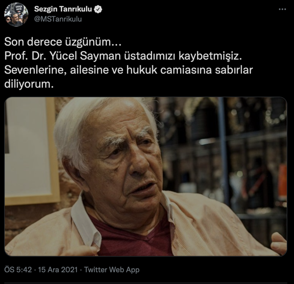 Prof. Dr. Yücel Sayman yaşamını yitirdi - Resim : 1