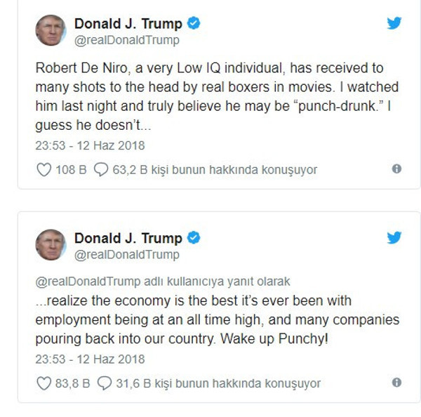 Trump'tan Robert de Niro'ya: Uyansana sersem - Resim : 1