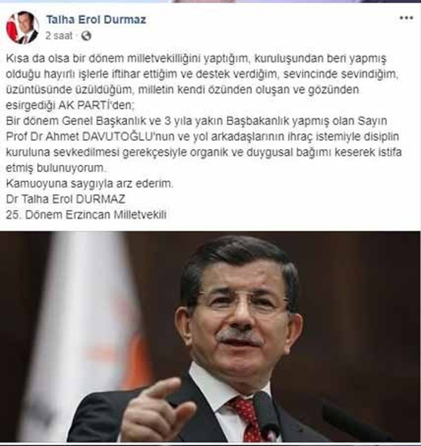 AKP'de Davutoğlu krizinden sonra ilk istifa - Resim : 1