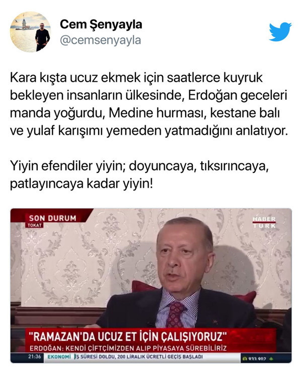 Erdoğan'a siyasilerden ve sosyal medyadan 'manda yoğurdu' tepkisi - Resim : 2