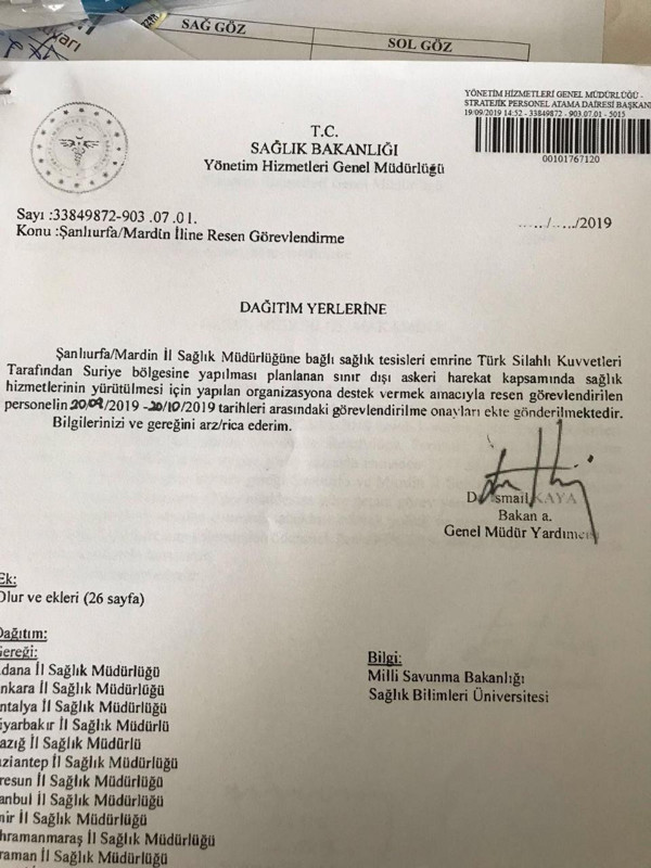Bakanlık 'sınır dışı askeri harekat kapsamında' sağlık personeli görevlendirdi - Resim : 1