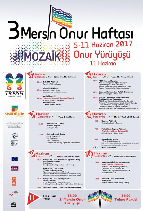 3. Mersin Onur Haftası programı belli oldu - Resim : 1