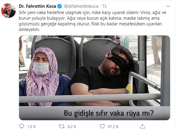 'Ağız veya burun açık kalırsa, maske takmış ama gözümüzü gerçeğe kapatmış oluruz' - Resim : 1
