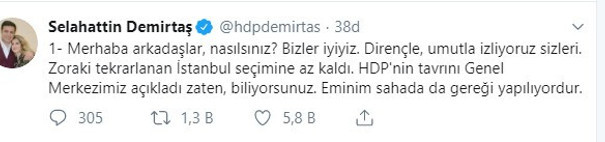 Demirtaş: İmamoğlu’nun söyleminin desteklenmesi gerektiğine inanıyoruz - Resim : 1