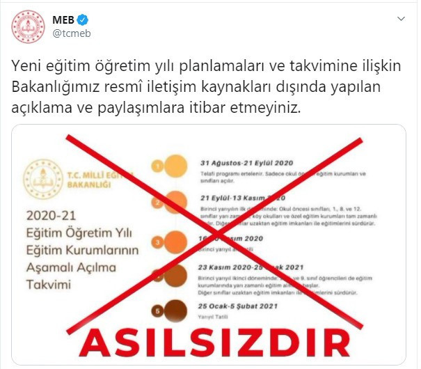 MEB'den yeni eğitim-öğretim yılına ilişkin uyarı - Resim : 1
