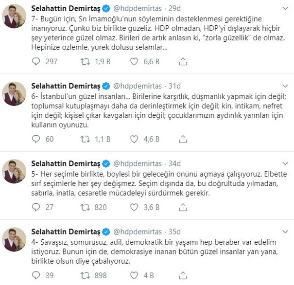 Demirtaş: İmamoğlu’nun söyleminin desteklenmesi gerektiğine inanıyoruz - Resim : 3