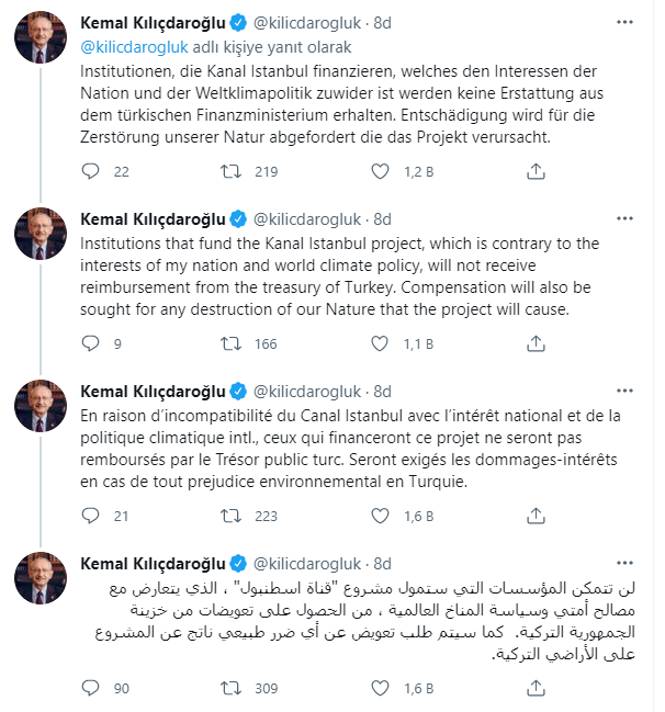 Kılıçdaroğlu'ndan Erdoğan'a 5 dilde 'Kanal İstanbul' yanıtı - Resim : 1
