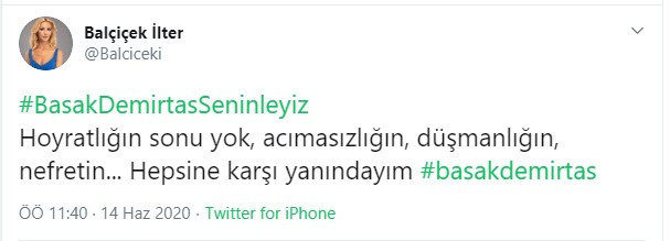 Tehdit edilen Başak Demirtaş'a sosyal medyada büyük destek - Resim : 10