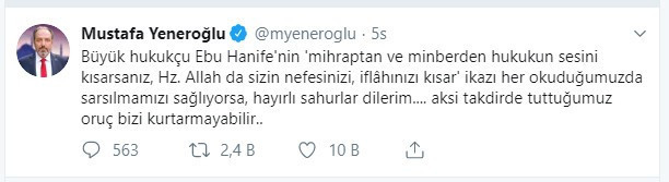 AKP’li Yeneroğlu: Tuttuğumuz oruç bizi kurtarmayabilir - Resim : 1