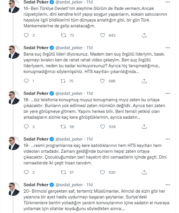Sedat Peker: Oluk oluk kan akacak açıklamam korku yaratmak için ortak fikrimizdi - Resim : 5