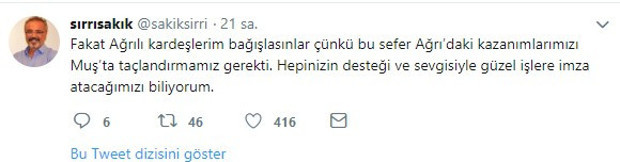 Sırrı Sakık Muş'tan aday: Ağrılı kardeşlerim bağışlasınlar - Resim : 2