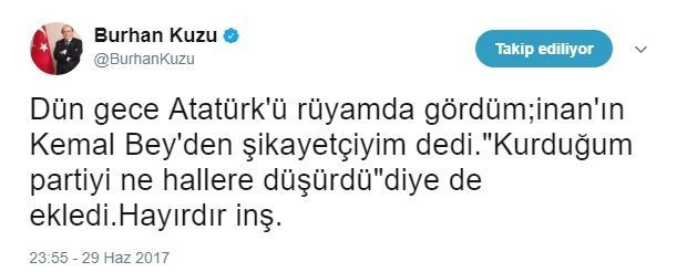Burhan Kuzu, Kılıçdaroğlu'nu Atatürk'e şikayet etti - Resim : 1