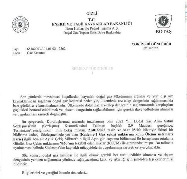 İran, Türkiye'ye gaz akışını durdurunca BOTAŞ sanayide günlük çekişi sınırladı - Resim : 1