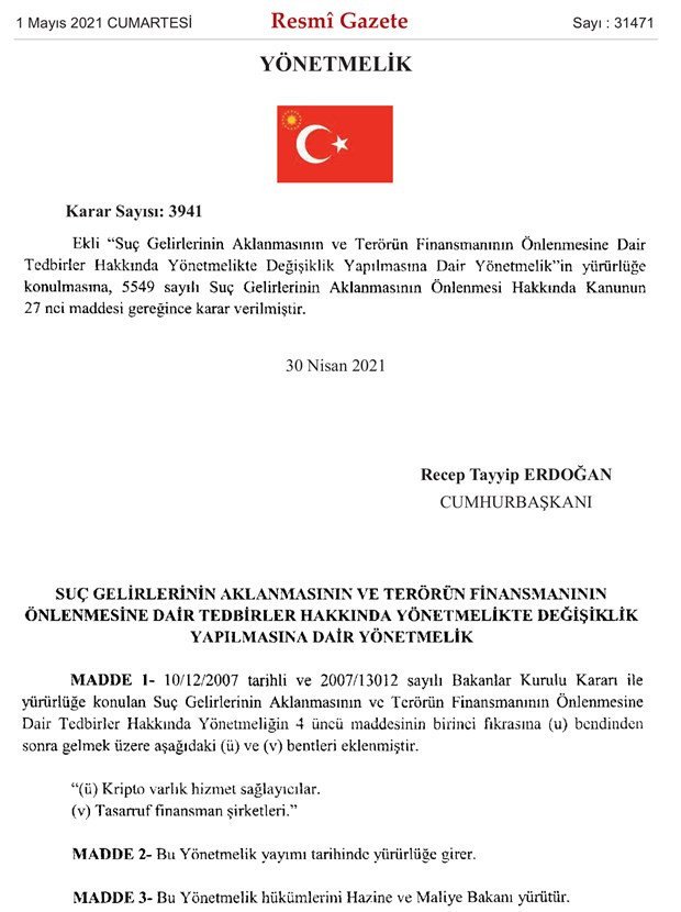 Resmi Gazete'de yayımlandı, kripto piyasasına yeni düzenleme - Resim : 1