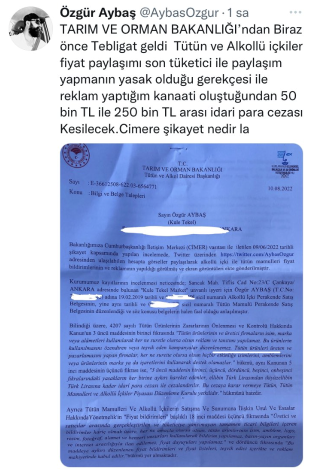 Tekel Bayileri Platformu Başkanı'nın 'içkili fotoğraf'ına 'marka' cezası - Resim : 1